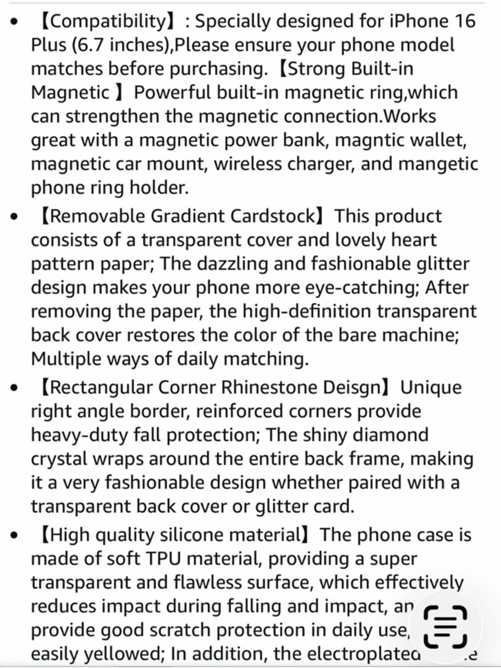 NEW Magnetic Glitter iPhone 16 Plus Case with Ring Holder